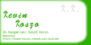 kevin koszo business card